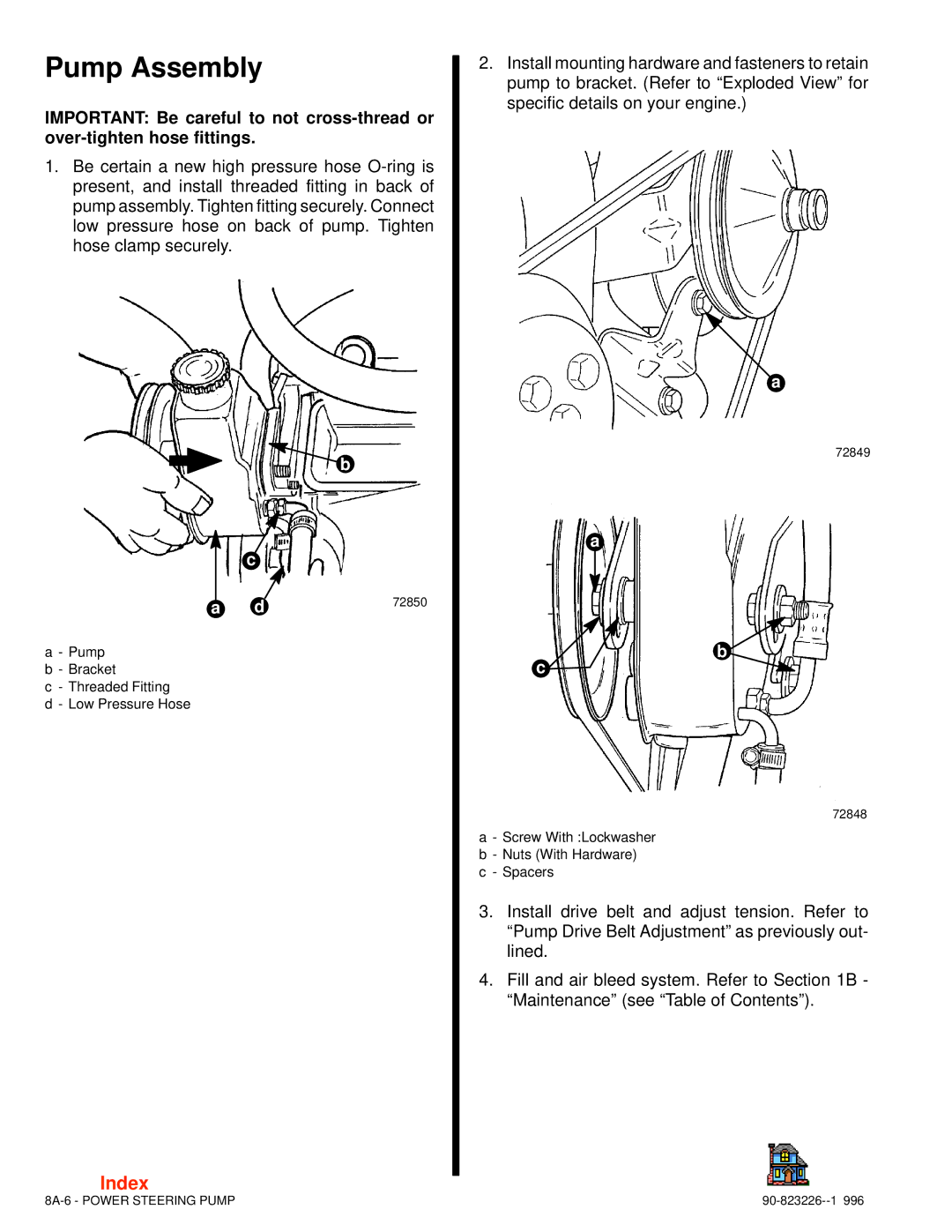 Index Interfurn 90-823226 manual Pump Assembly 