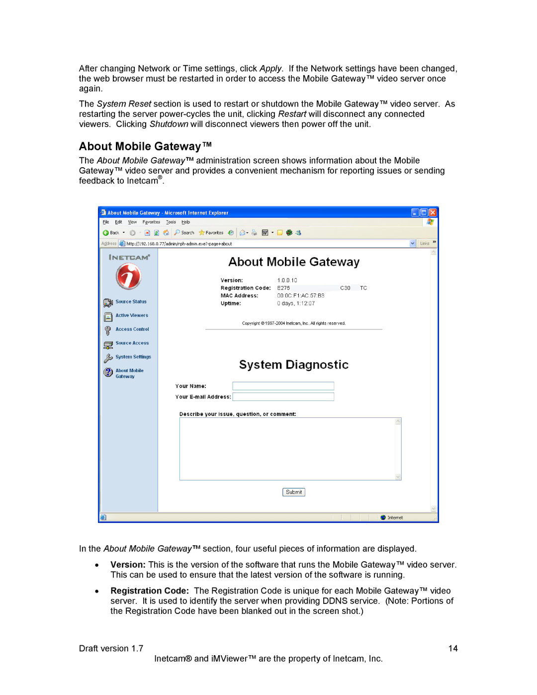 Inetcam manual About Mobile Gateway 