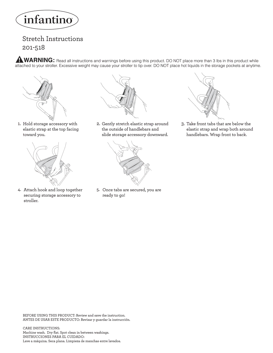 Infantino 201-518 manual Stretch Instructions 