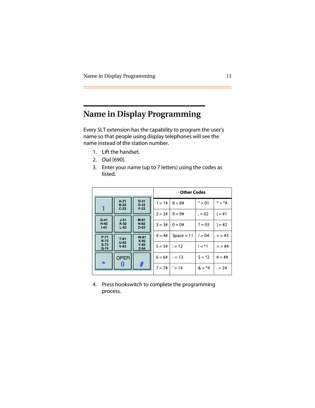 Infinite Peripherals Mach I, II/III/IV manual Name in Display Programming, Other Codes 