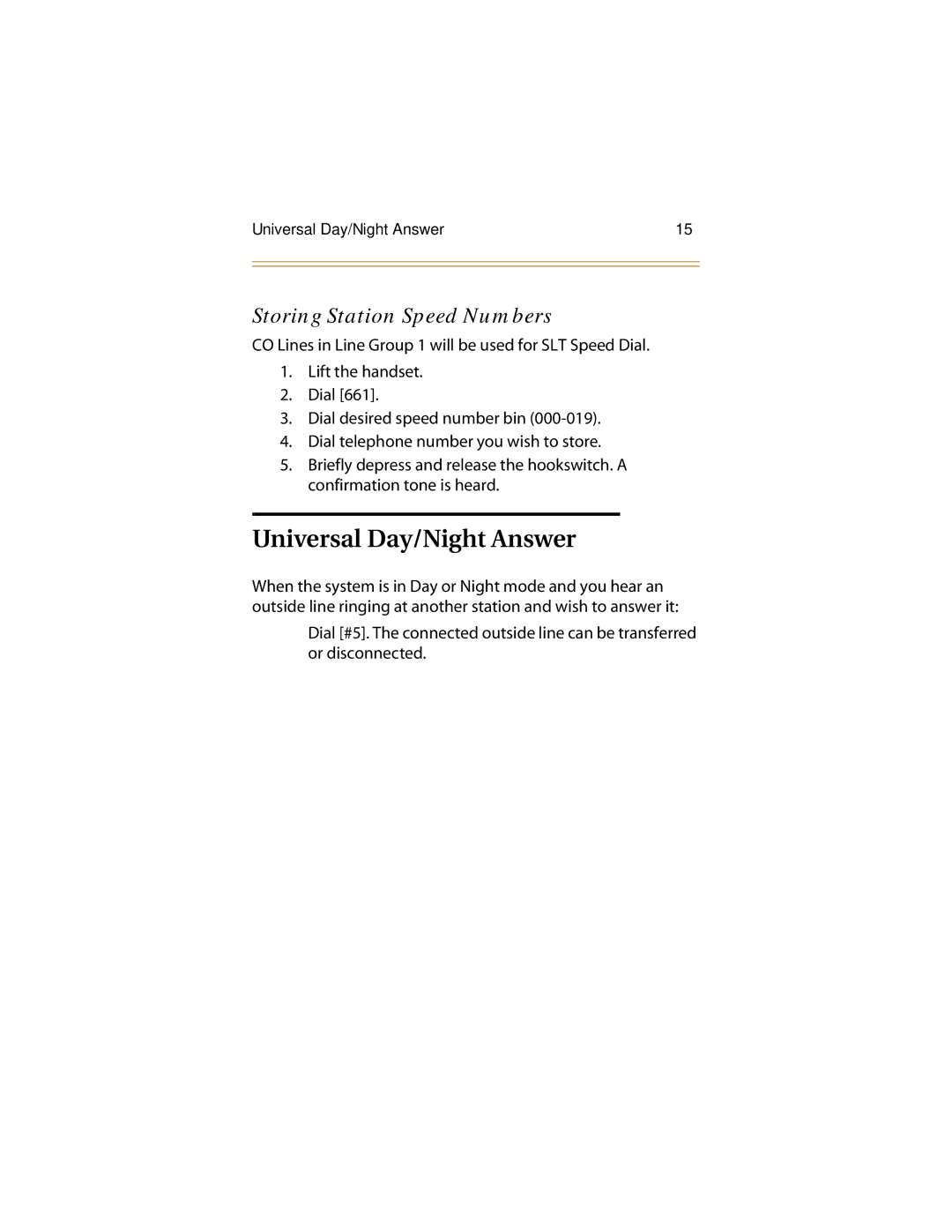 Infinite Peripherals Mach I, II/III/IV manual Universal Day/Night Answer, Storing Station Speed Numbers 