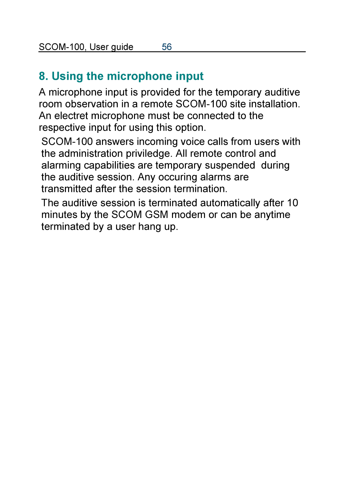 Infinite Peripherals SCOM-100 manual Using the microphone input 