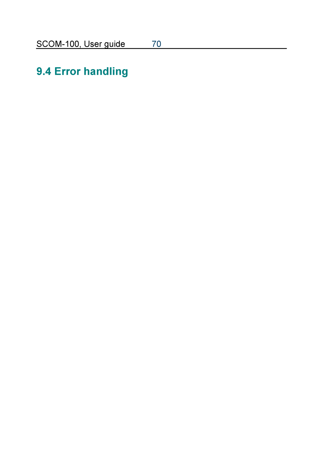 Infinite Peripherals SCOM-100 manual Error handling 