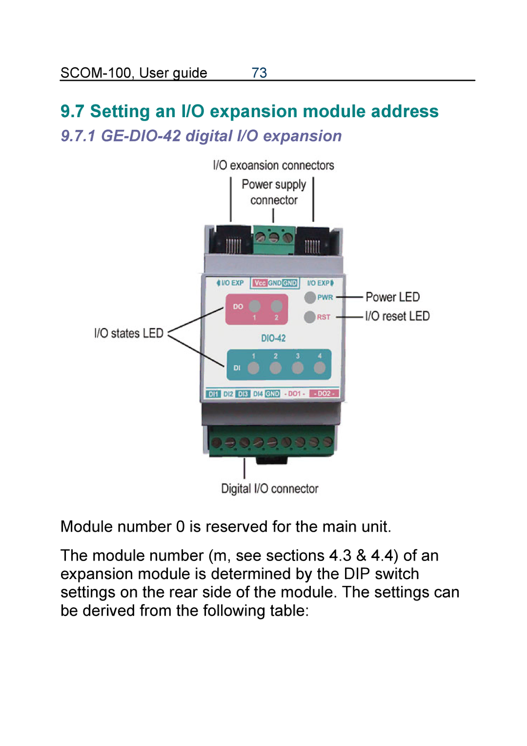 Infinite Peripherals SCOM-100 manual Setting an I/O expansion module address 