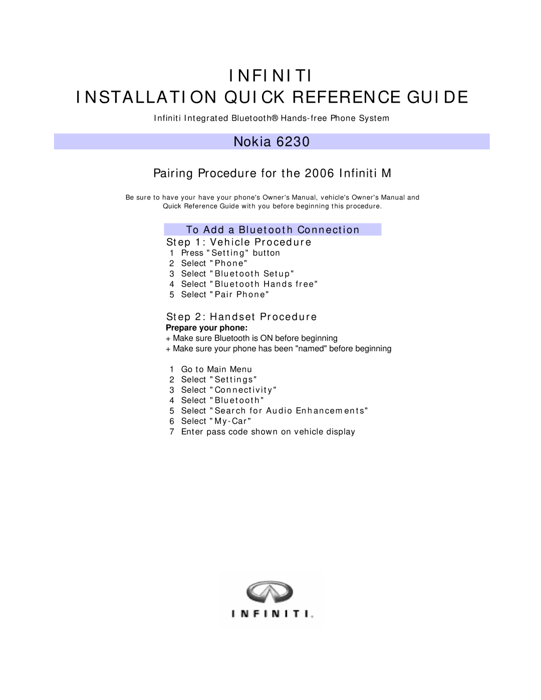 Infiniti 3650, 3600 owner manual Enter pass code shown on vehicle display 