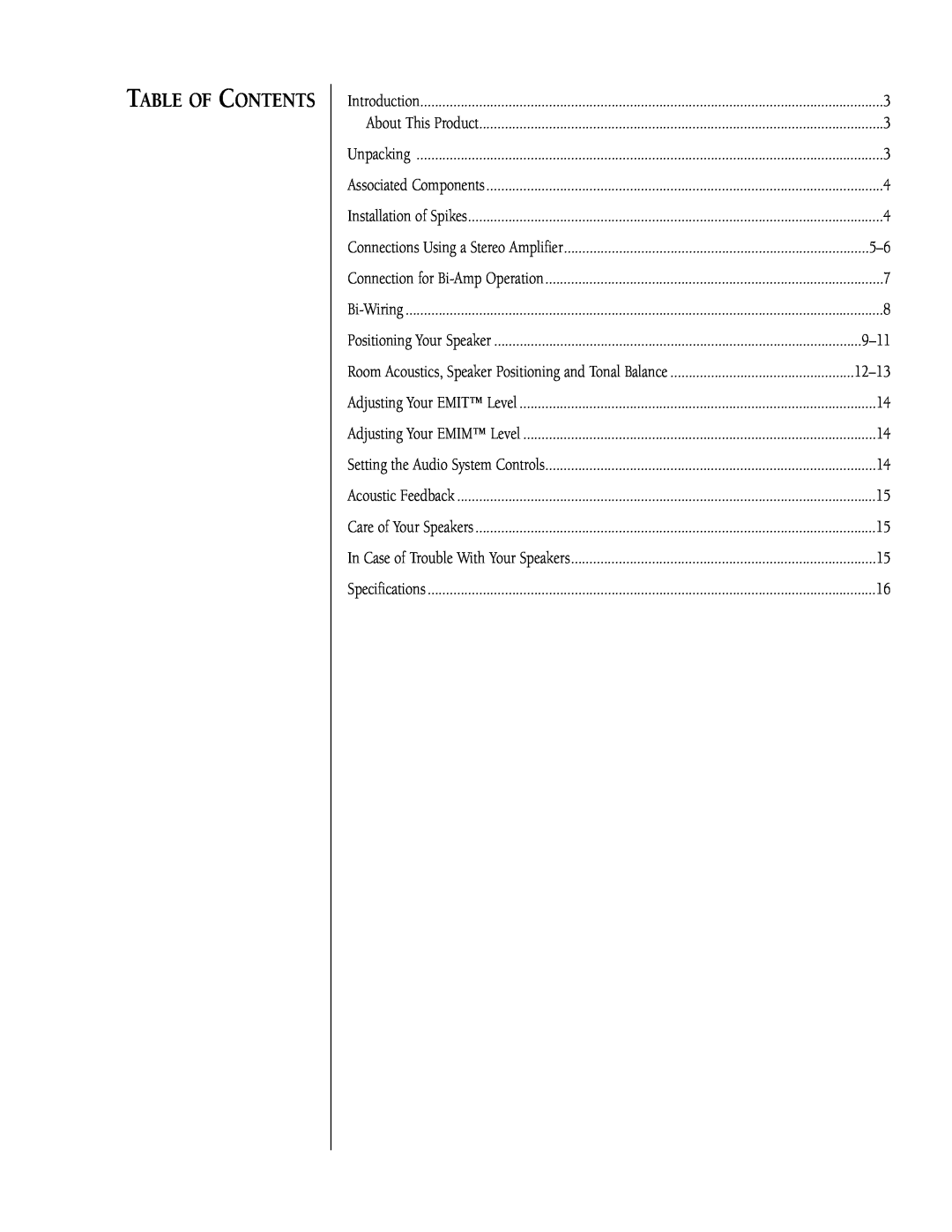 Infiniti 9301297-001 owner manual Table Of Contents 