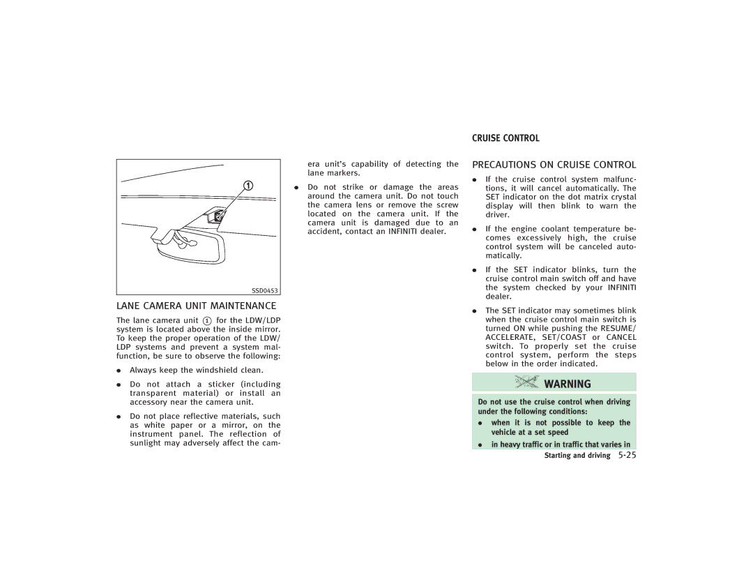 Infiniti S51-D owner manual Precautions on Cruise Control 