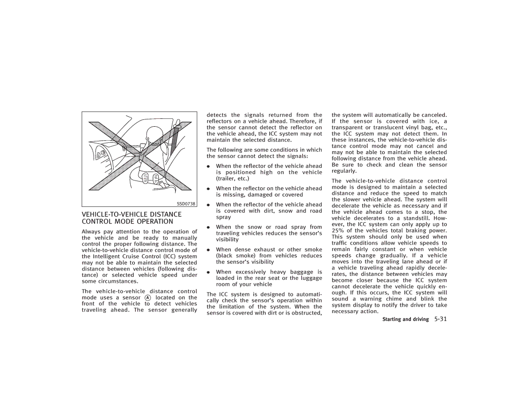 Infiniti S51-D owner manual VEHICLE-TO-VEHICLE Distance Control Mode Operation 