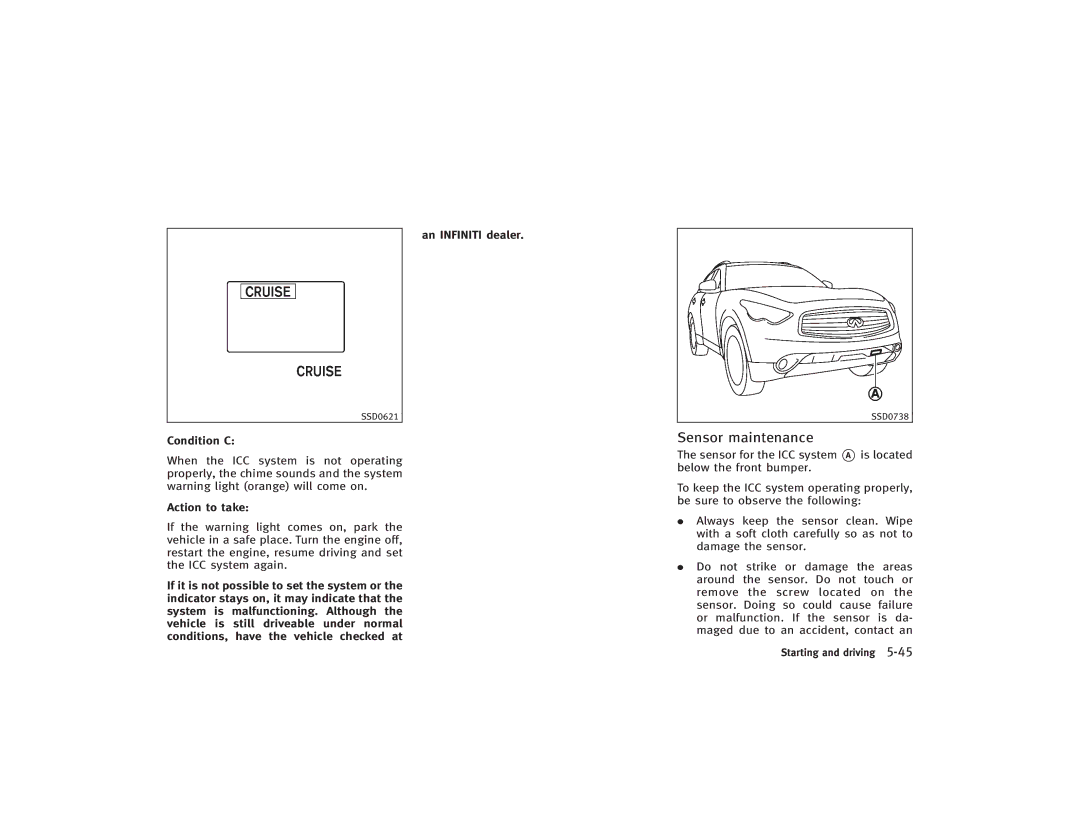 Infiniti S51-D owner manual Sensor maintenance 