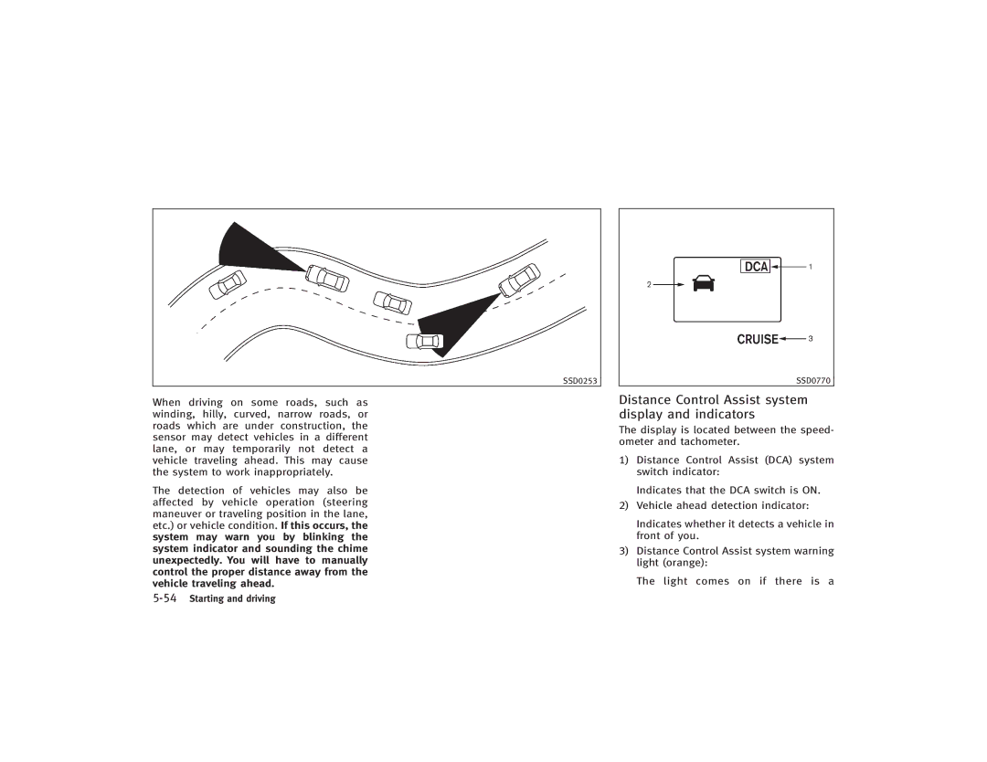 Infiniti S51-D owner manual Distance Control Assist system display and indicators 