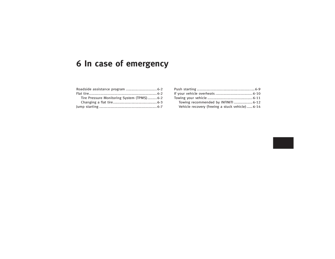 Infiniti S51-D owner manual Case of emergency 