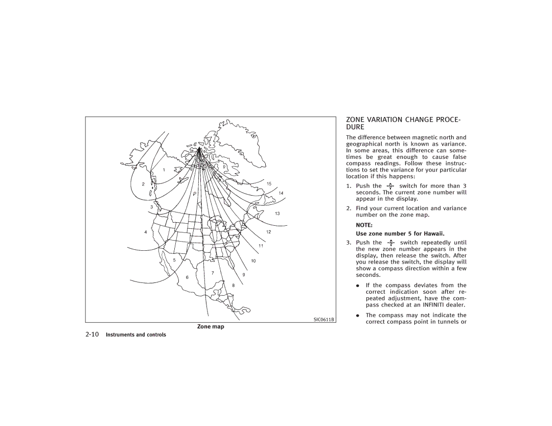 Infiniti S51-D owner manual Zone Variation Change PROCE- Dure, Zone map 