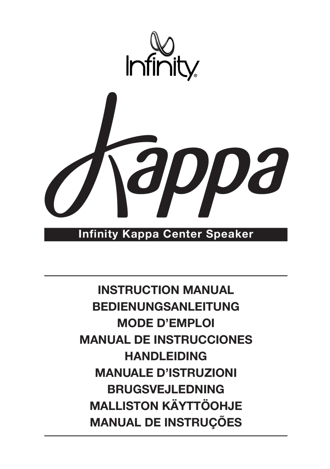 Infinity 10926 instruction manual Infinity Kappa Center Speaker 