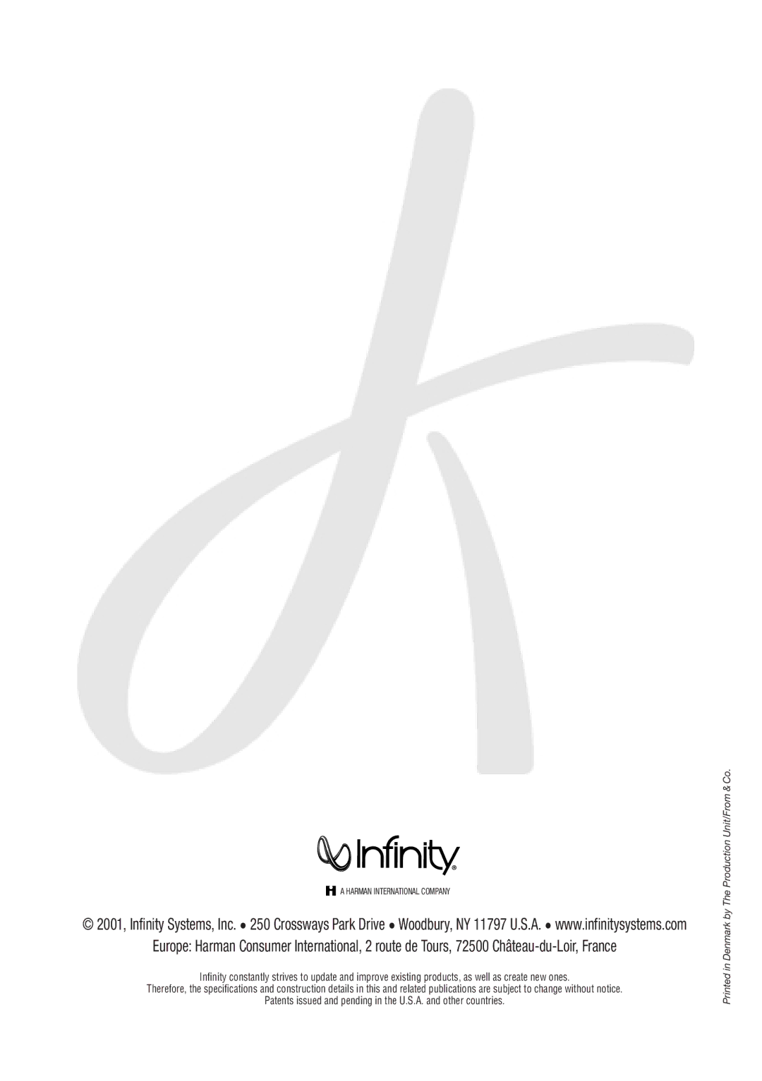 Infinity 10926 instruction manual Denmark by The Production Unit/From & Co 