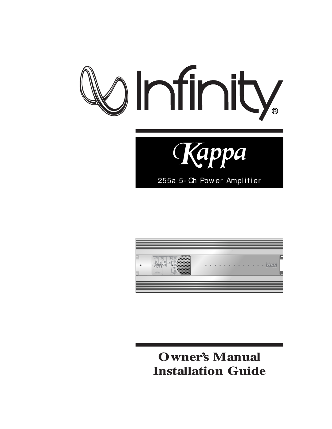 Infinity owner manual 255a 5 - Ch Power Amplifier, 2 5 5 a, Front, Rear, 32Hz, D Freq, O St, Flat, Input, 50W, R 320Hz 