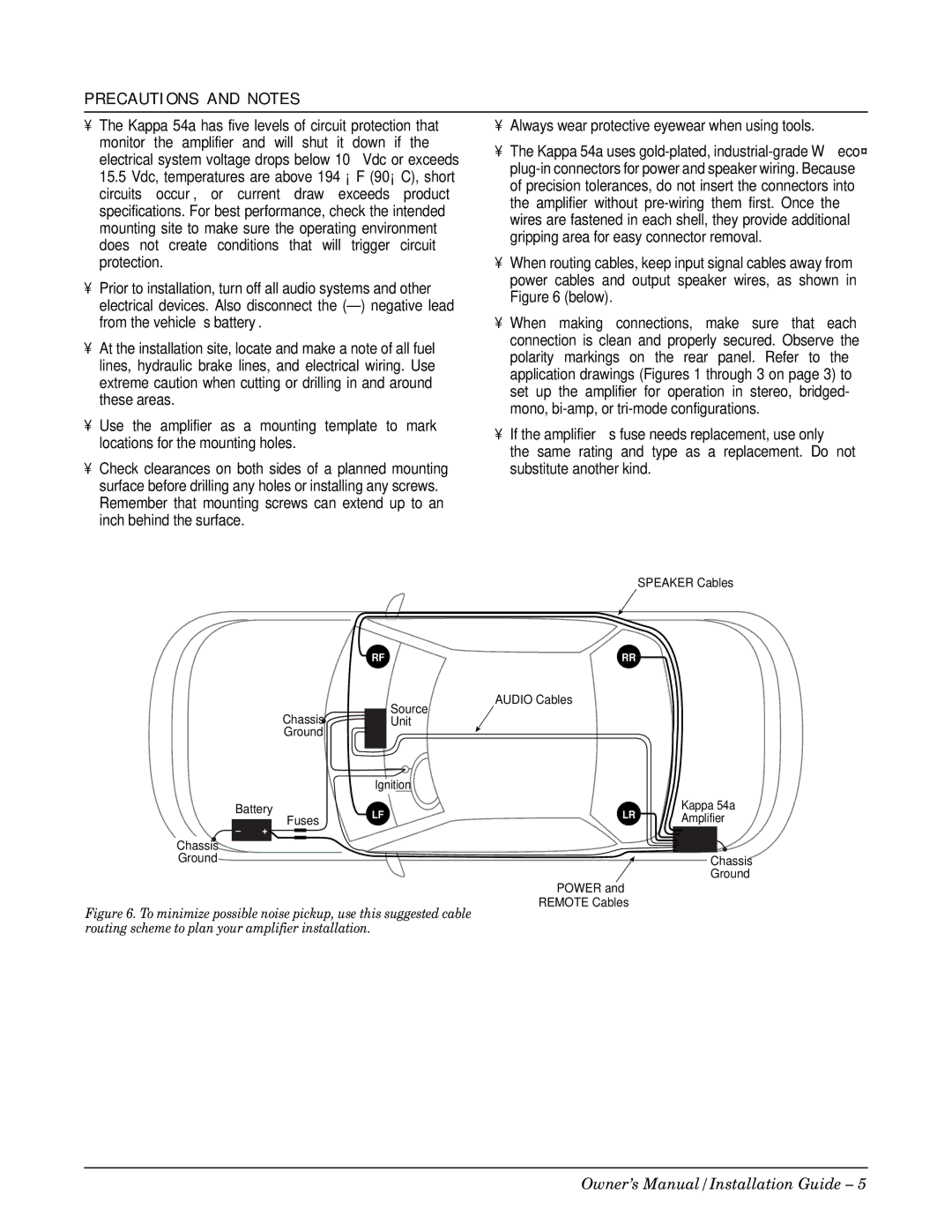 Infinity 54a 4-Ch owner manual E C a U T I O N S a N D N O T E S 