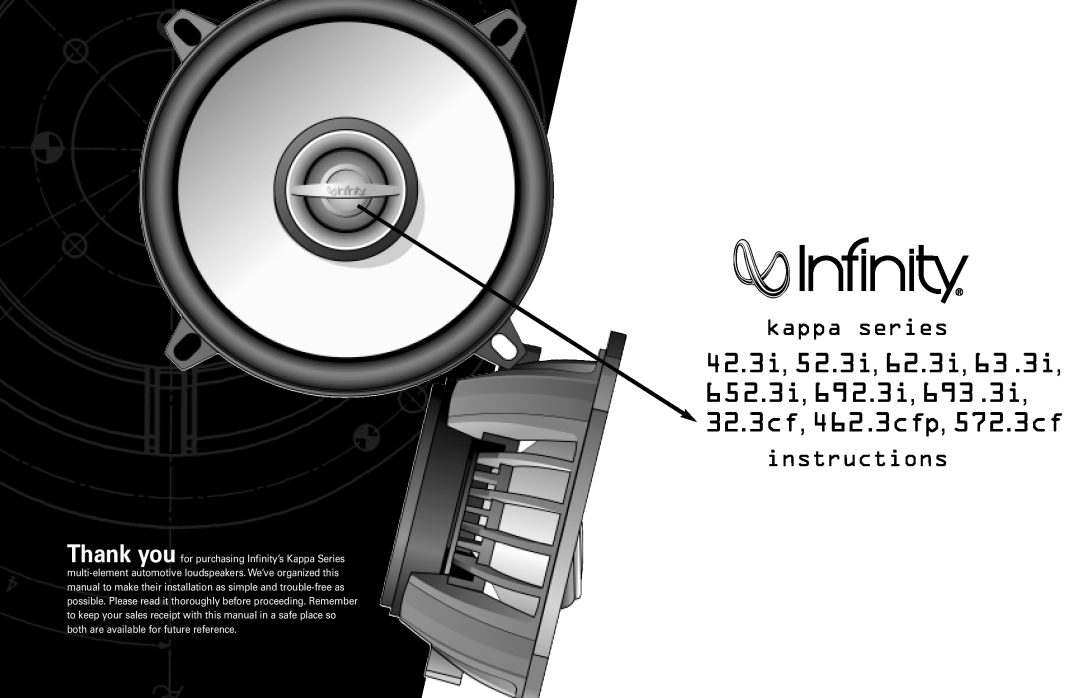 Infinity 693.3I manual 42.3i,52.3i,62.3i,63.3i 652.3i,692.3i,693.3i 32.3cf,462.3cfp,572.3cf, kappa series, instructions 
