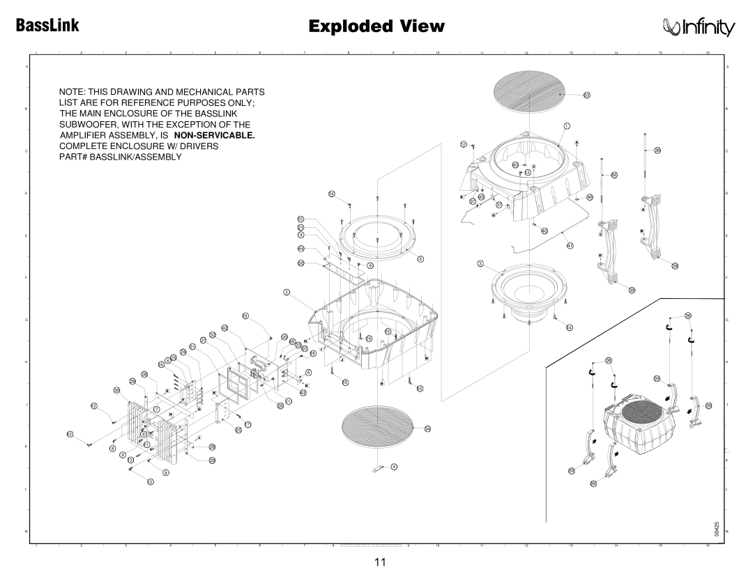 Infinity Bass Link service manual BassLink Exploded View 