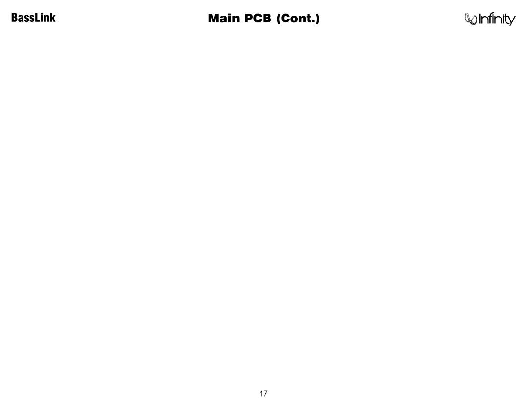 Infinity Bass Link service manual BassLink Main PCB 