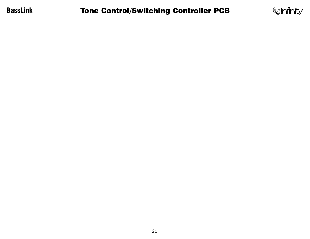 Infinity Bass Link service manual BassLink Tone Control/Switching Controller PCB 