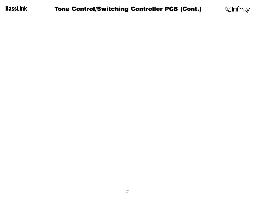 Infinity Bass Link service manual BassLink Tone Control/Switching Controller PCB 