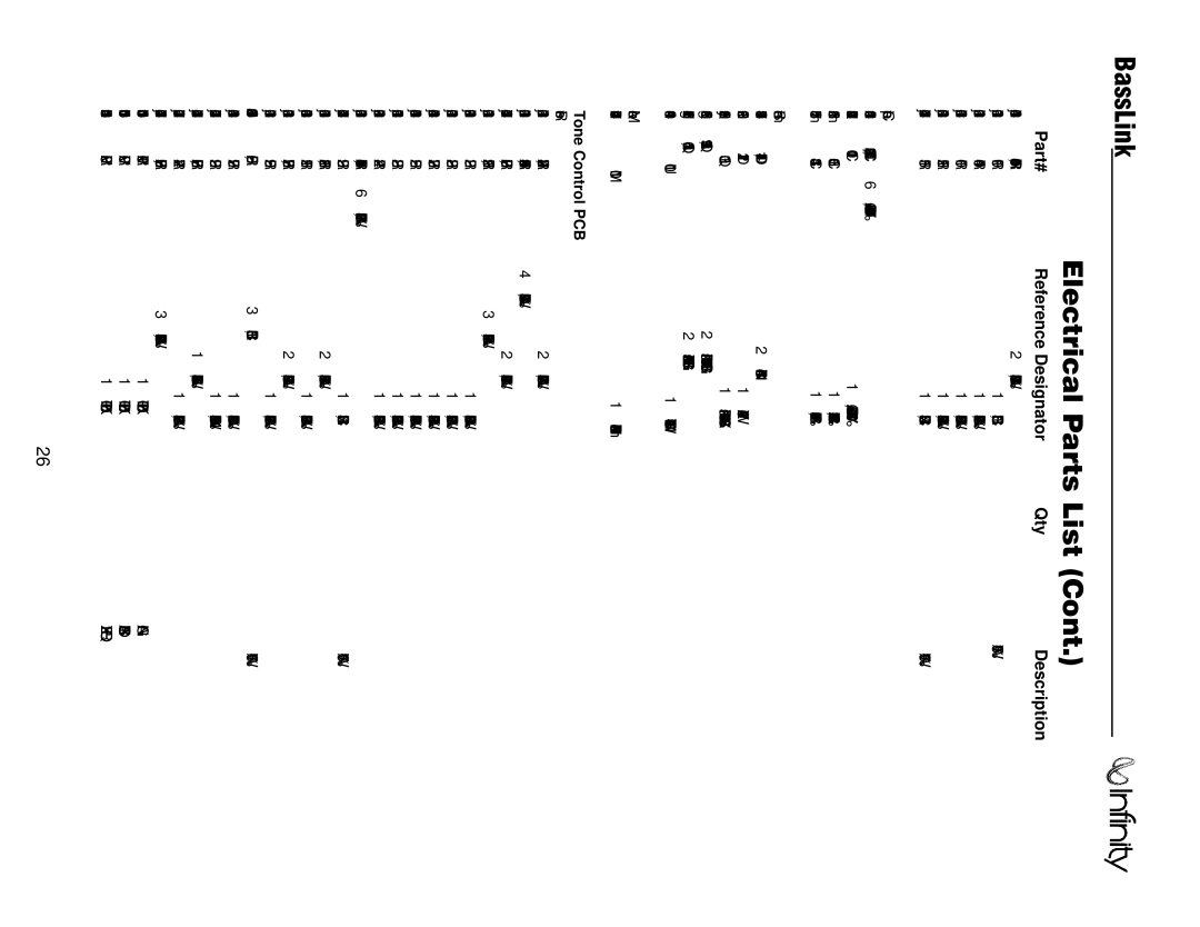 Infinity Bass Link service manual Tone Control PCB 