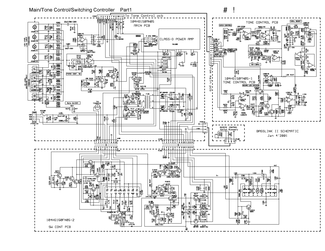 Infinity Bass Link service manual Main/Tone Control/Switching Controller Part1 