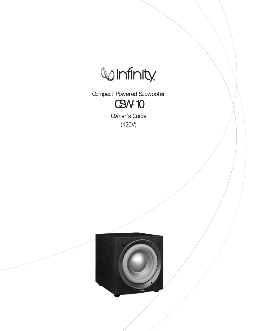 Infinity CSW-10 manual 