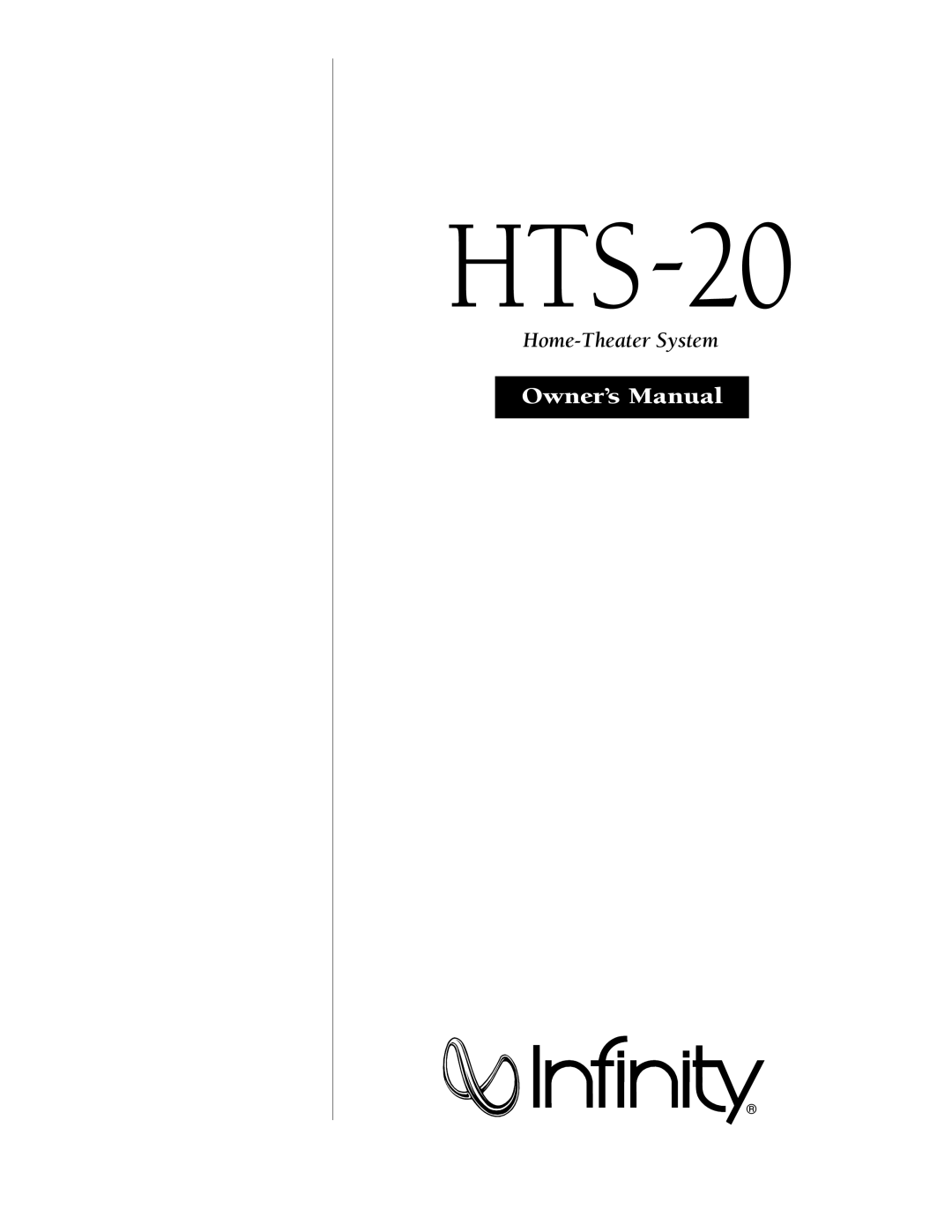 Infinity HTS-20 owner manual 