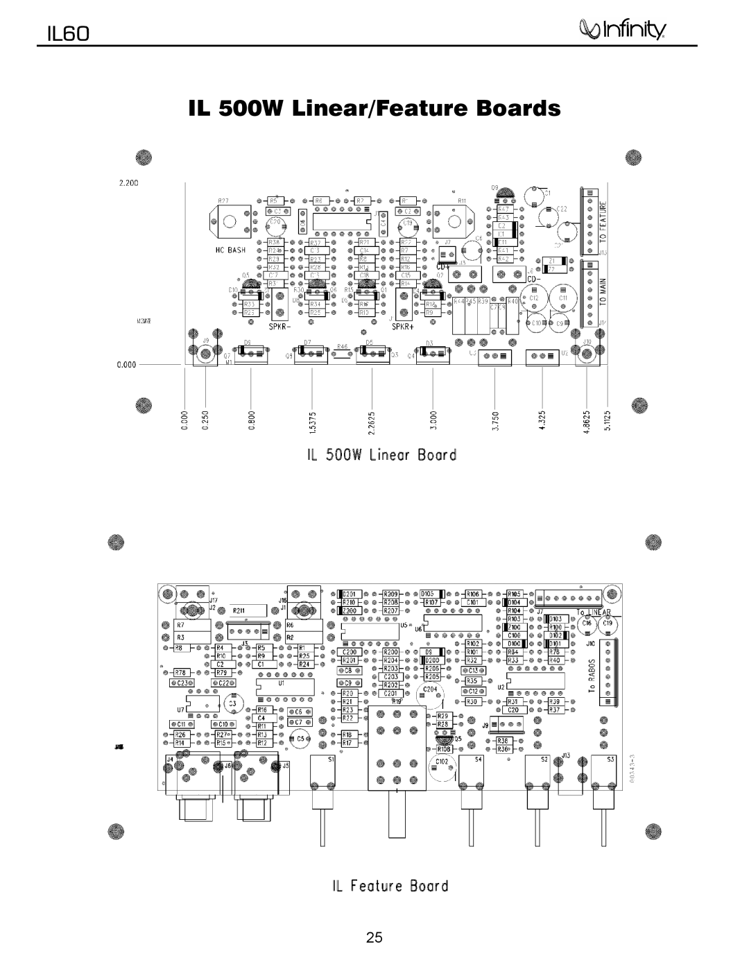 Infinity IL60 L/R service manual IL 500W Linear/Feature Boards 