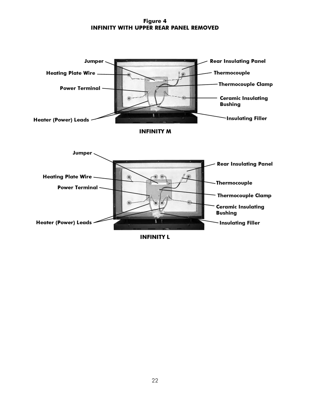 Infinity M30, L30 manual Infinity with Upper Rear Panel Removed, Infinity M 