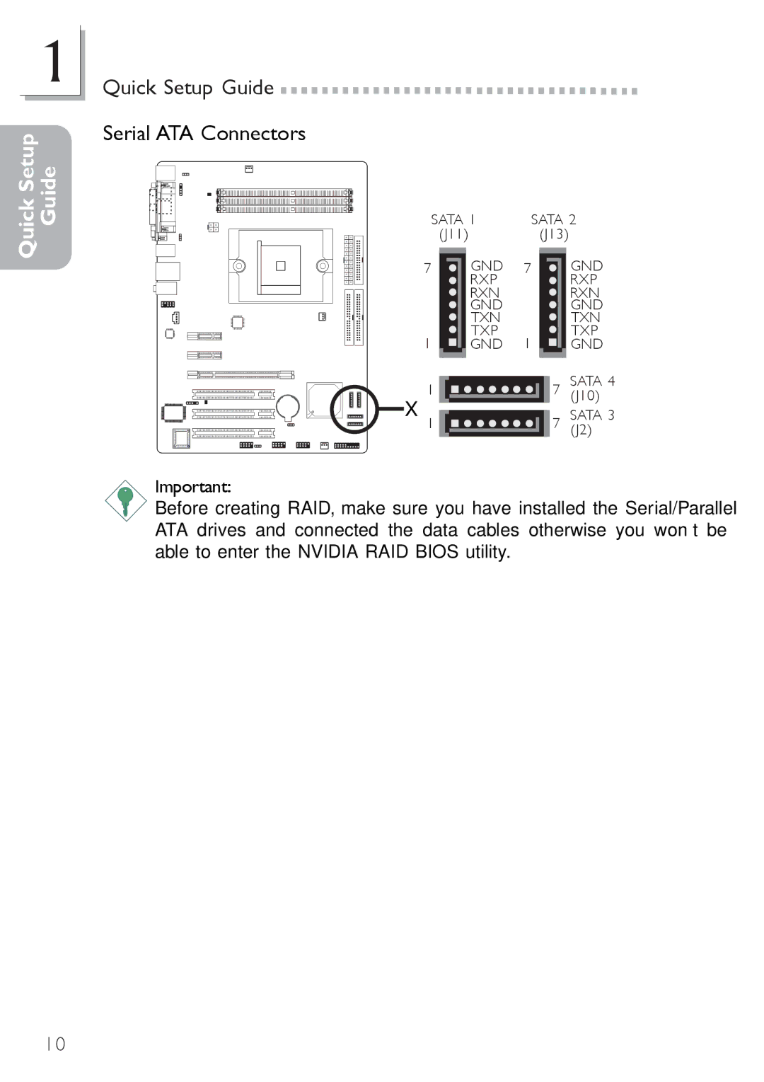 Infinity nF4X user manual Serial ATA Connectors 