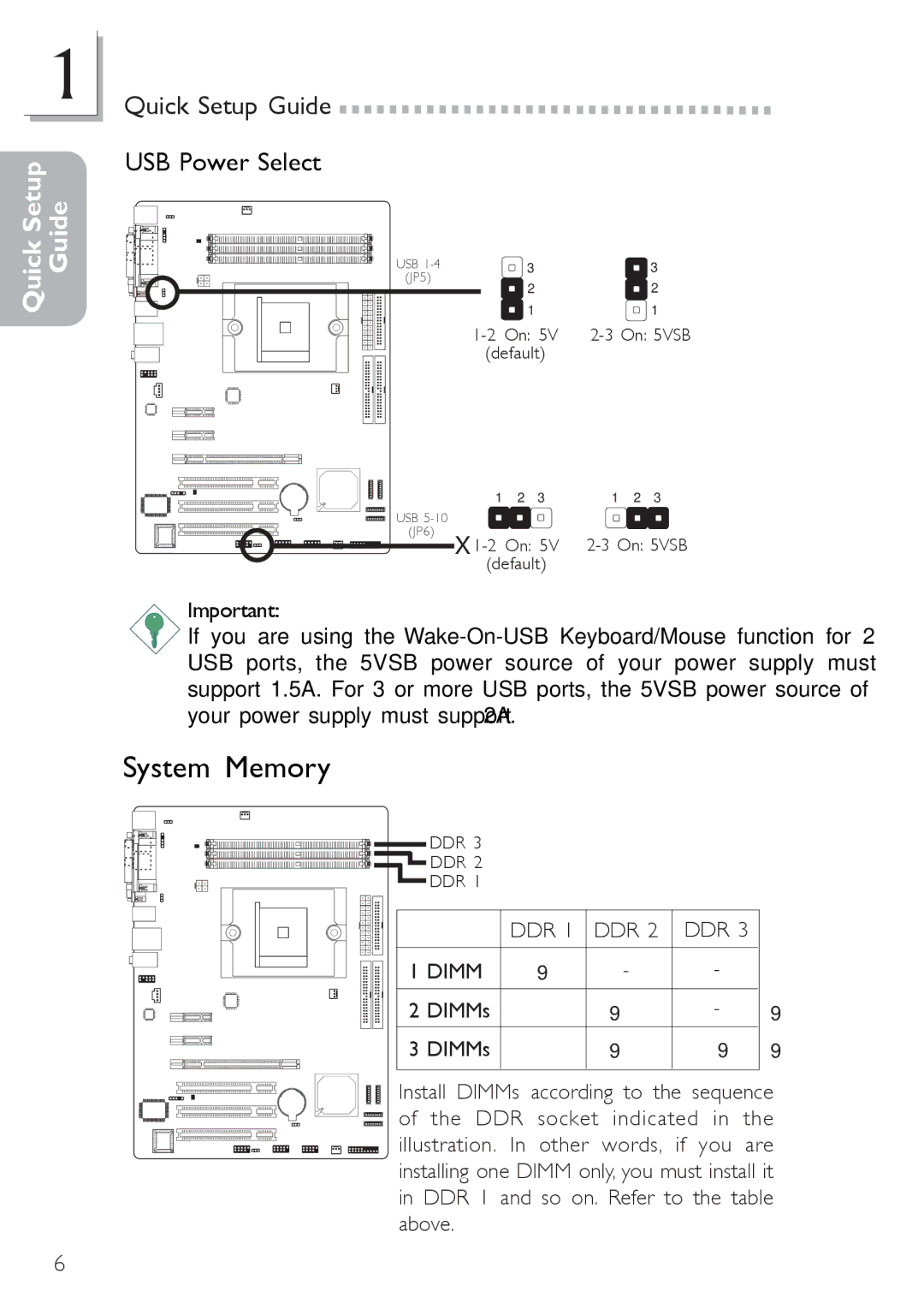 Infinity nF4X user manual System Memory, USB Power Select 