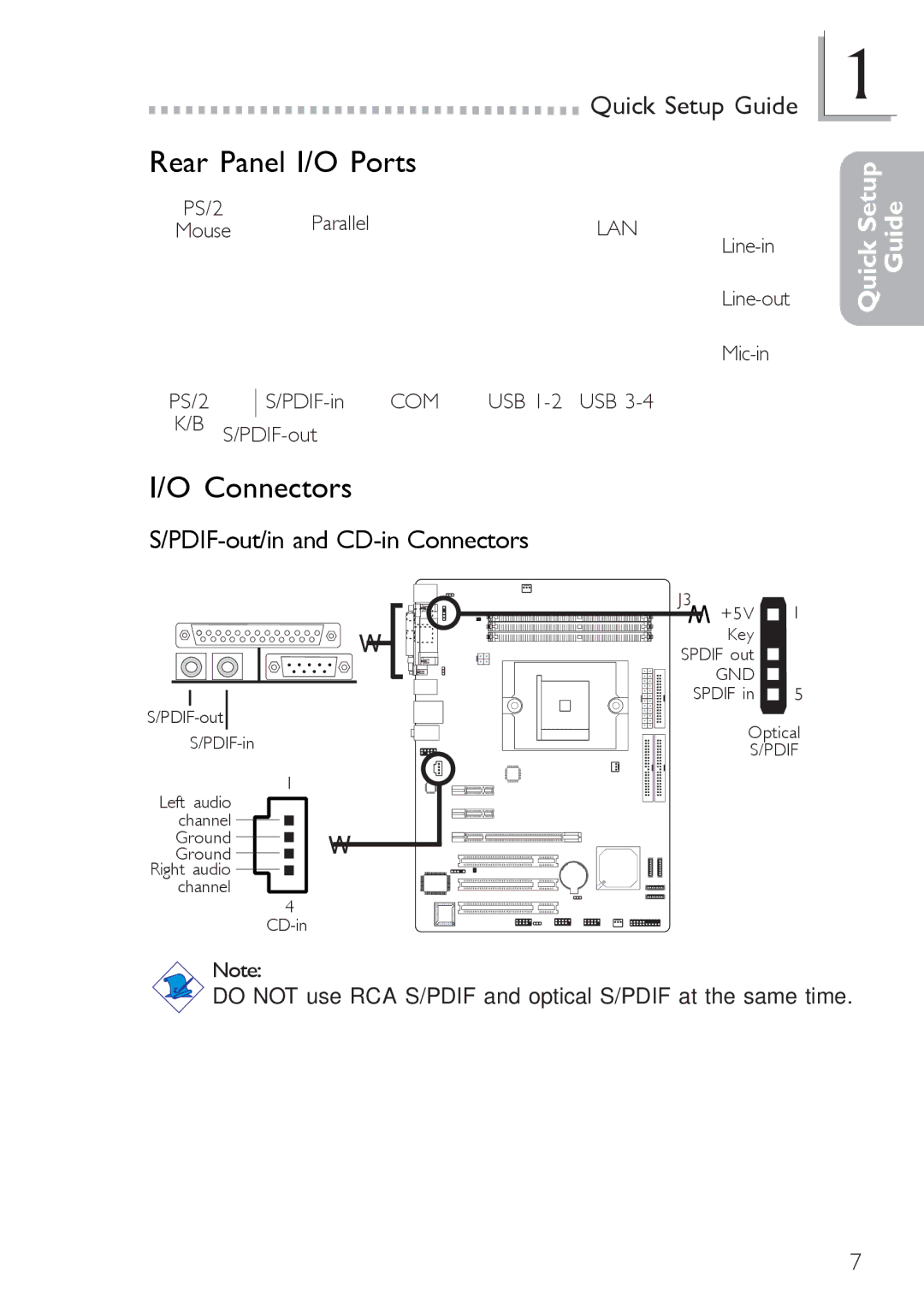 Infinity nF4X user manual PDIF-out/in and CD-in Connectors 