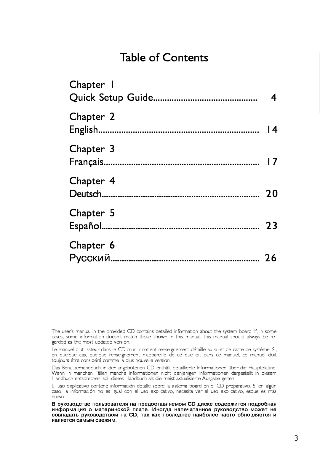 Infinity nF4X user manual Table of Contents 