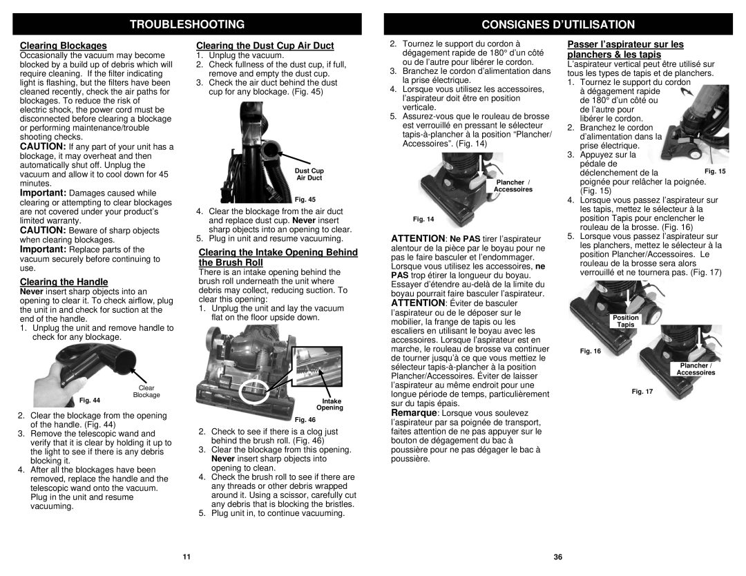 Infinity NV30C owner manual Troubleshooting Consignes D’UTILISATION 