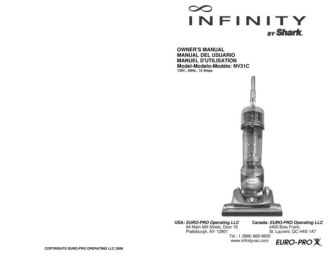 Infinity NV31C owner manual Manual DEL Usuario Manuel Dutilisation 