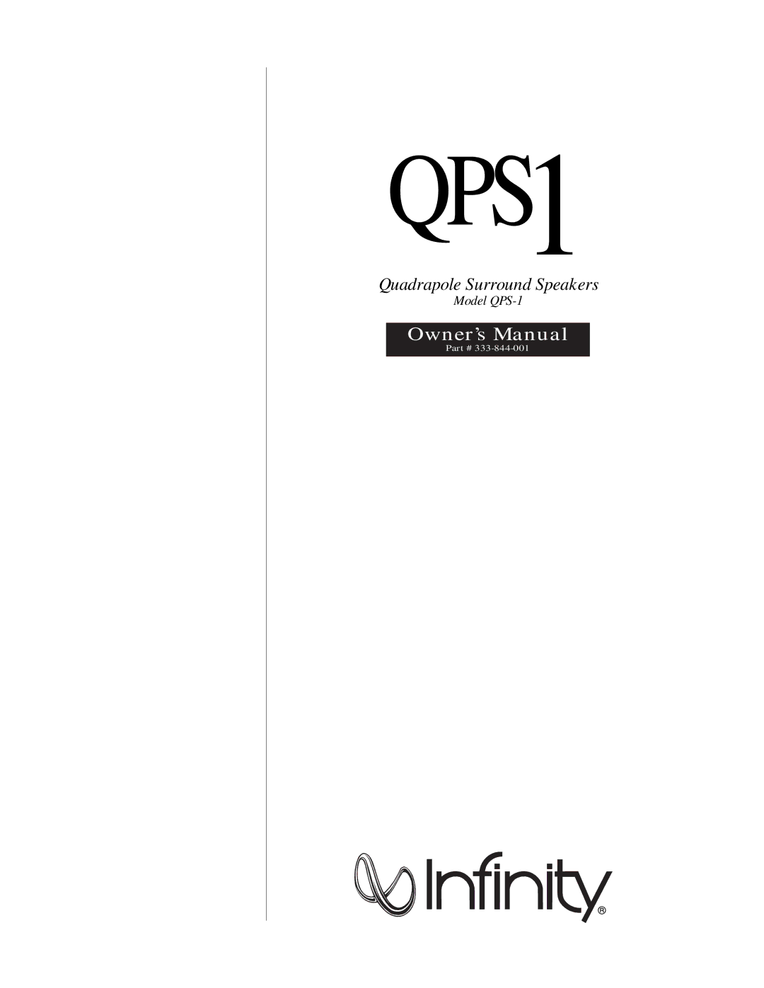 Infinity QPS1 owner manual 