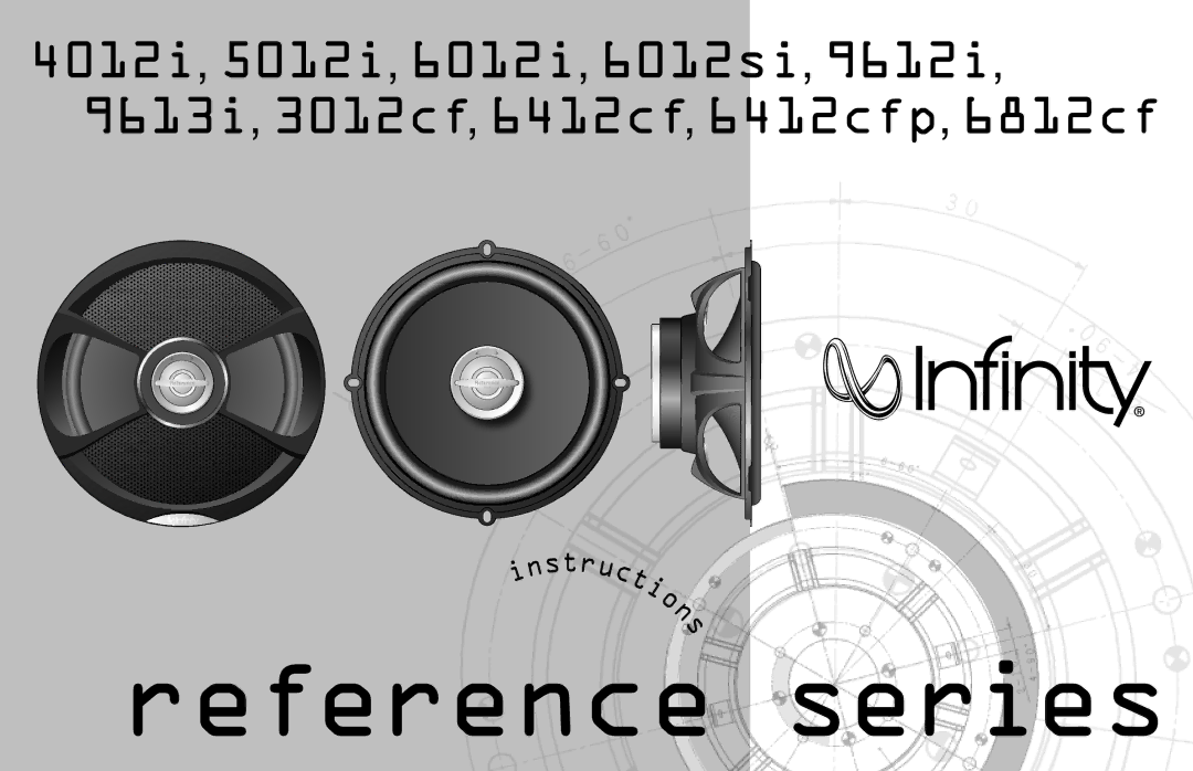 Infinity 6812cf, 9612i, 9613i, 6412cfp, 6012i, 6012si, 5012i, 4012i, 3012cf manual Reference series 