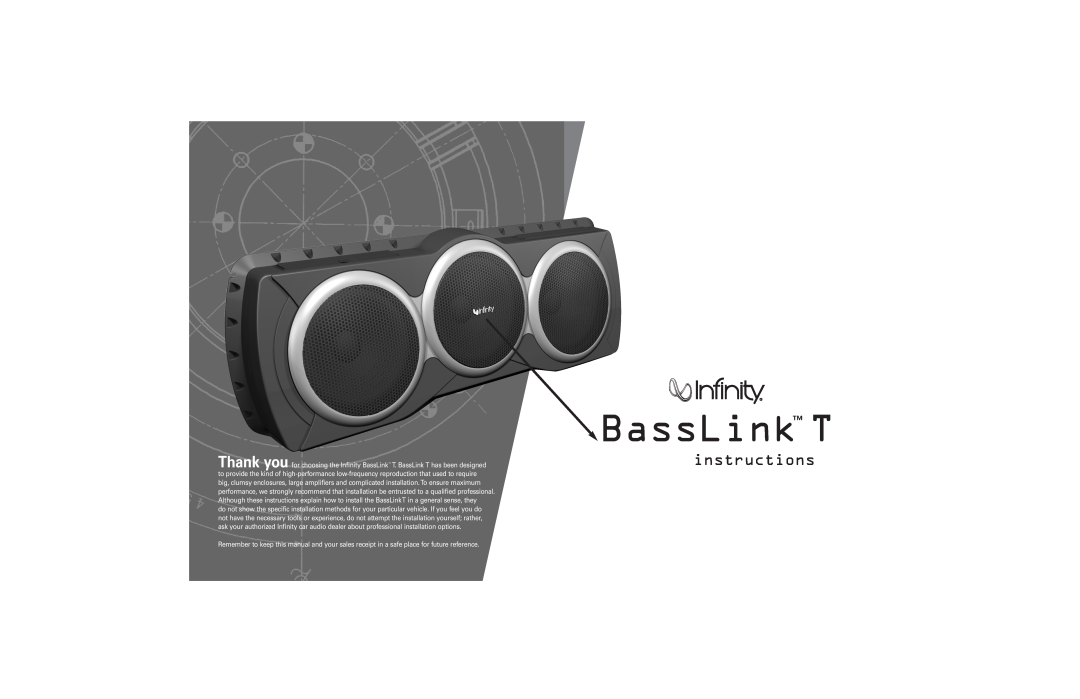 Infinity manual BassLink T, instructions 