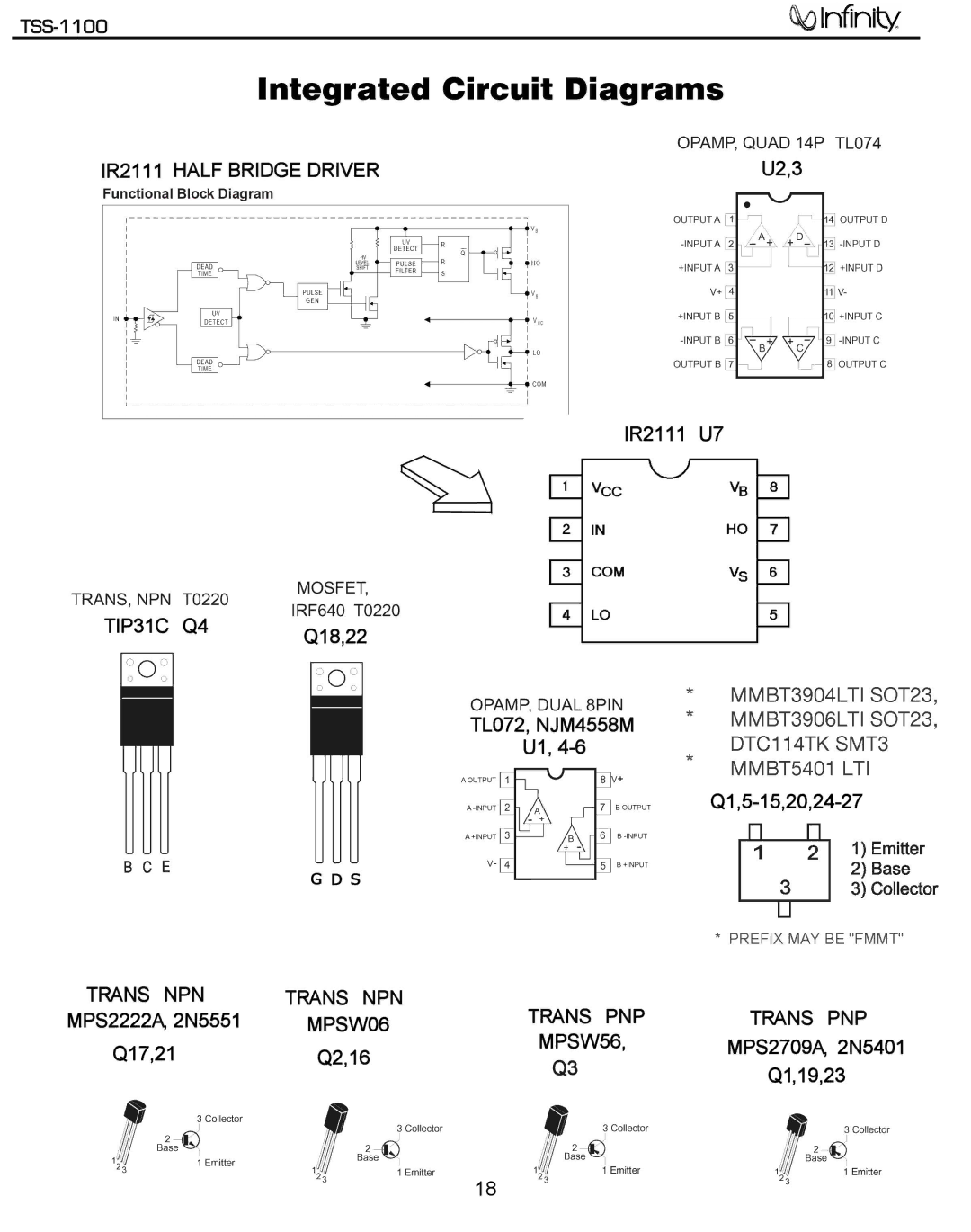 Infinity 6 - Piece Home Theater System service manual TSS-1100 