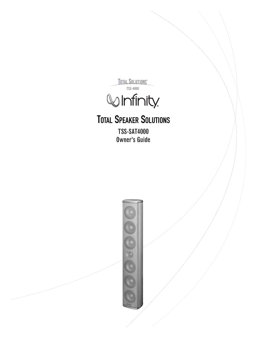 Infinity TSS-SAT4000 manual Total Speaker Solutions 