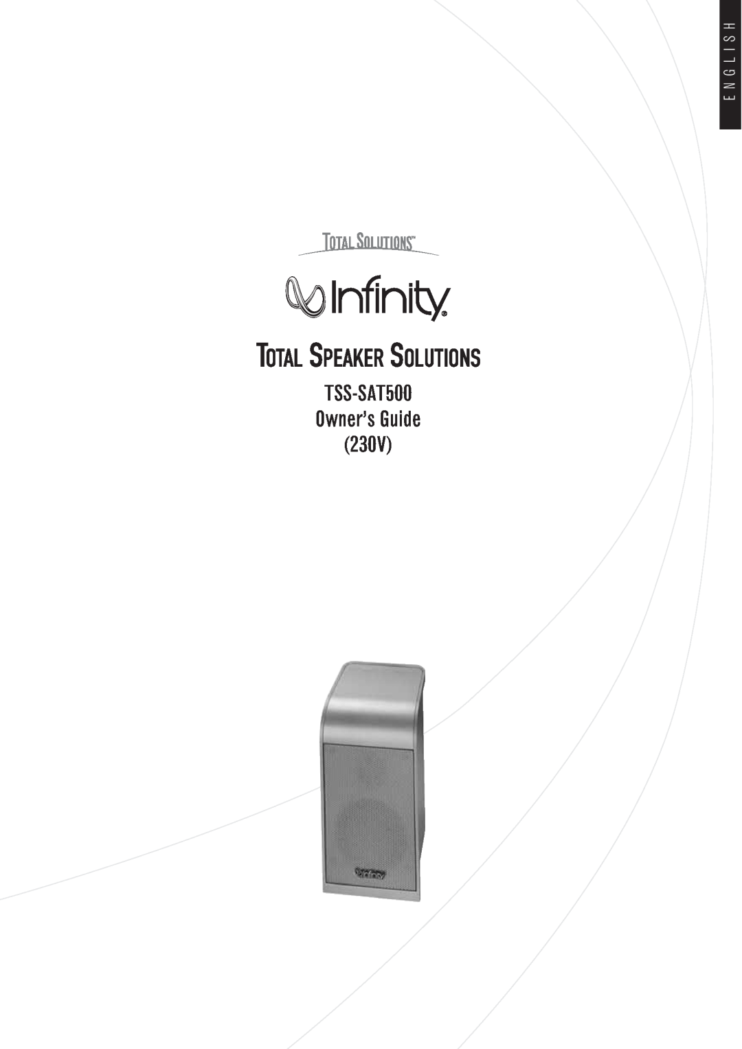 Infinity manual E N G L I S H, Total Speaker Solutions, TSS-SAT500 Owner’s Guide 