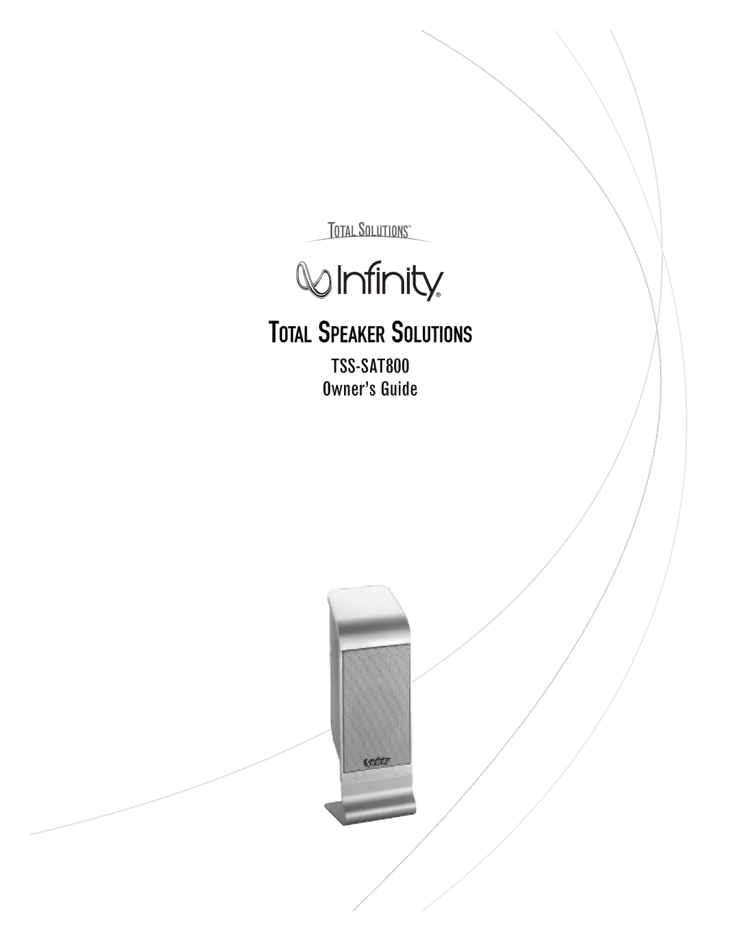 Infinity Infinity TOTAL SPEAKER SOLUTIONS, TSS-SAT800 manual Total Speaker Solutions 