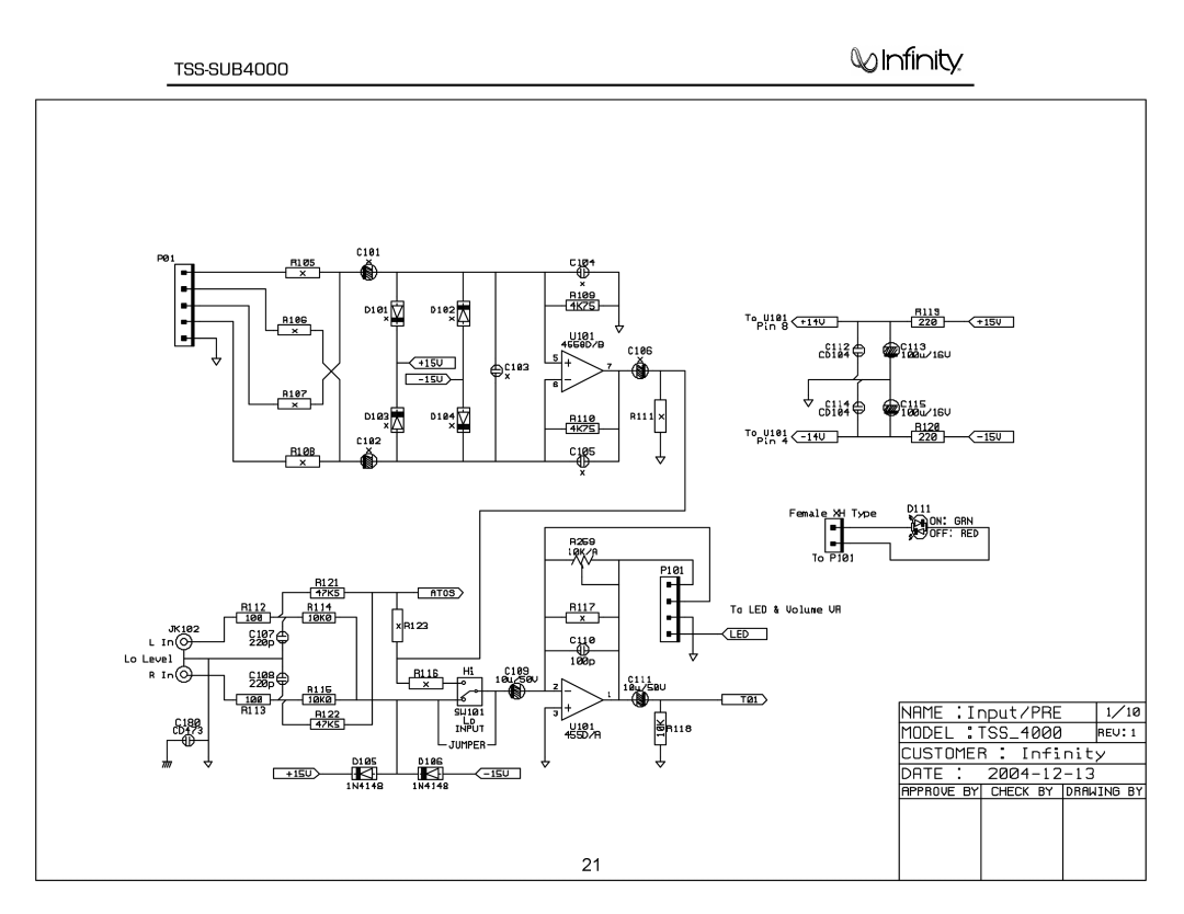 Infinity TSS-SUB4000 service manual 