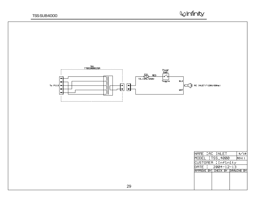 Infinity TSS-SUB4000 service manual 