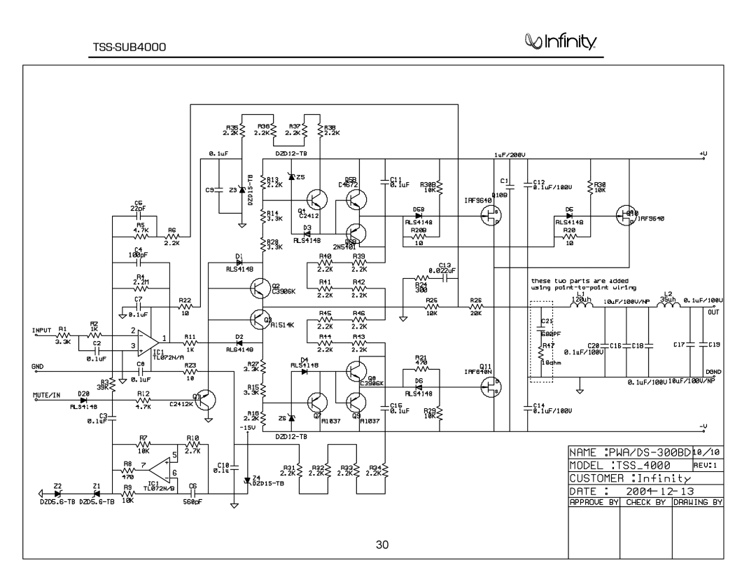 Infinity TSS-SUB4000 service manual 