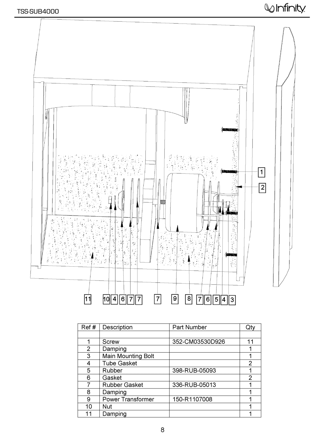 Infinity TSS-SUB4000 service manual 