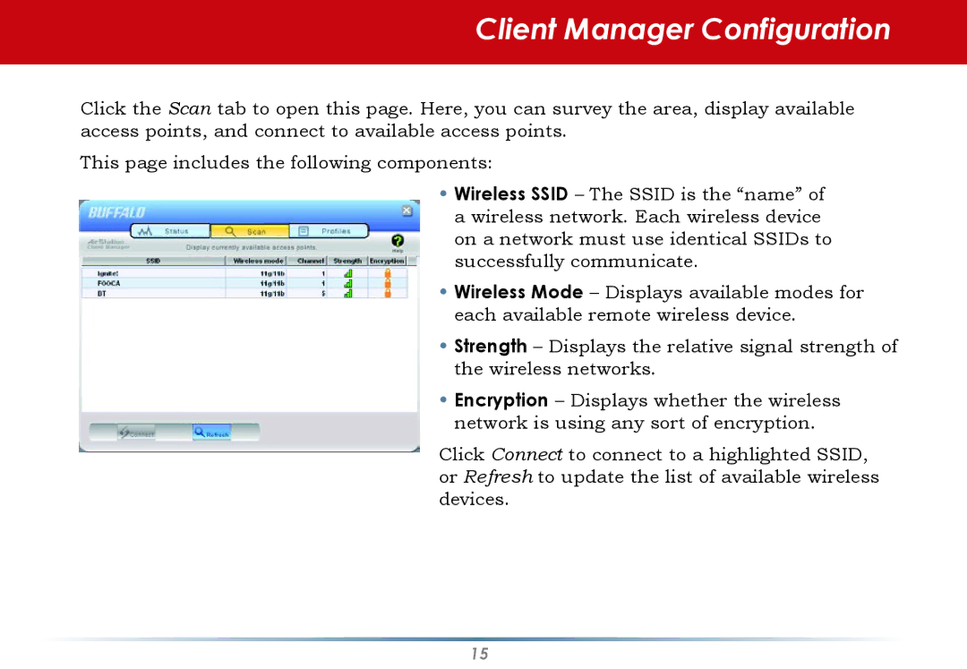 Infinity WLI-U2-G300N user manual Client Manager Configuration 