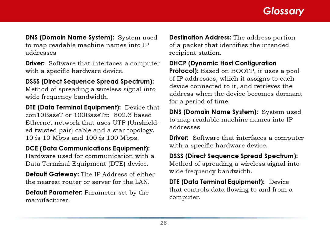 Infinity WLI-U2-G300N user manual DTE Data Terminal Equipment Device that 